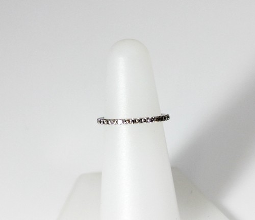 18K White Gold SI2/K Diamond Wedding Anniversary Band Ring Size 7.75 - 11773 - Picture 11 of 12