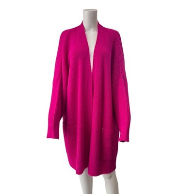 $655 NWT Marina Rinaldi Mykonos Pink Magenta Knit Cardigan Sweater size XL