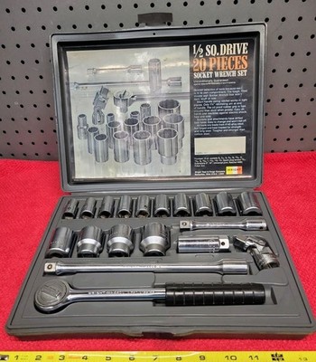 WRIGHT TOOL & FORGE CO 1/2'' SQ DRIVE 20 SOCKET WRENCH SET SAE VTG USA  