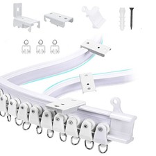 5 Meters 16.4feet Ceiling Track for Curtains, Flexible 5 Meters, White
