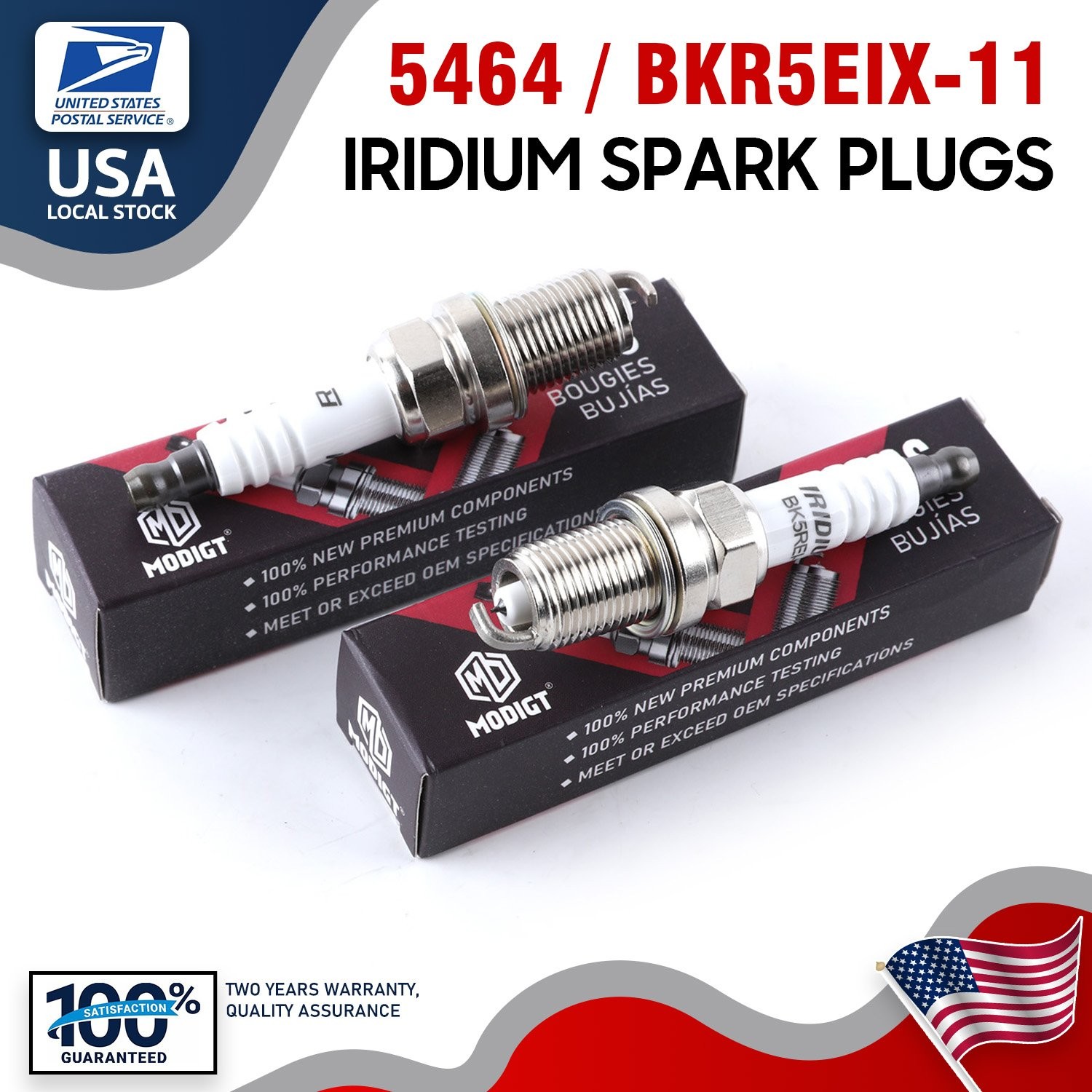 2pcs Fit NGK 5464 BKR5EIX-11 Iridium Spark Plugs for XP3926 XP3924DP2 XP3924