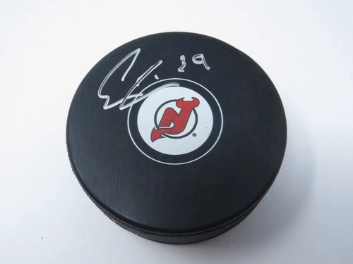 Evan Cormier Autographed Signed New Jersey Devils InGlasCo Hockey Puck