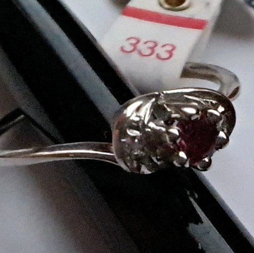 Damen Gold Ring - Rubin + 2 Diamanten 0,13 Ct. - sehr guten Schliff - Ungetragen - Bild 8 von 11