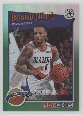 2019-20 Panini NBA Hoops Hoops Tribute Green 7/99 Damian Lillard #291 2o7