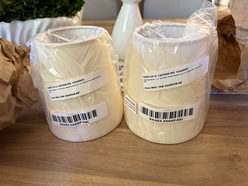 Visual Comfort 6" Natural Paper Shades ONLY Set of 2 Goes With: TOB 2008HAB-NP