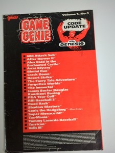 Sega Genesis game genie Code Update Book Vol 1 No 1