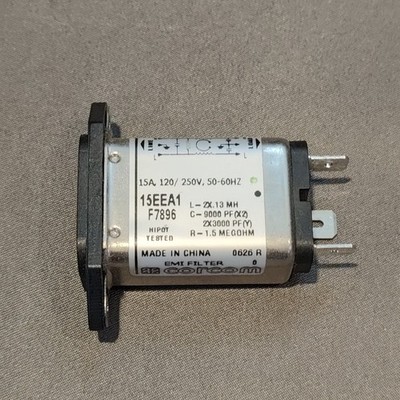 Corcom 12EEA1 F7896 EMI Filter 15 Amp 120/250 Volt