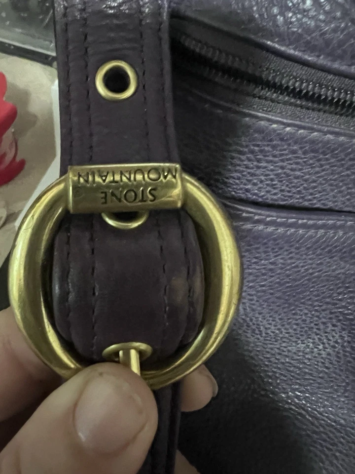 Stone Mountain Purple Pebble Leather Crossbody Bag with Multiple Pockets - Image 2 of 4