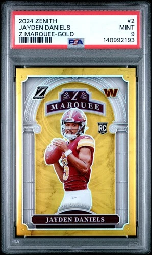 2024 PANINI ZENITH Z MARQUEE GOLD #2 JAYDEN DANIELS ROOKIE RC 5/10 PSA 9