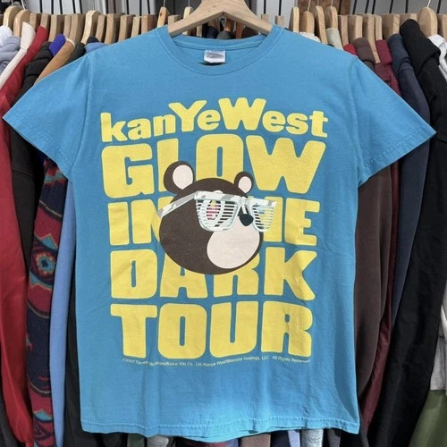 REPRINT VTG 2007 Kanye West Glow in the Dark Tour Tee full sizes PA11118 video thumbnail