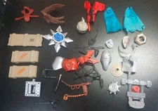 VINTAGE 1980'S LOT OF ACTION FIGURE ACCESSORIES SHIELDS, CAPES, CHEST PLATES ETC