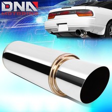 2.5 Inlet 4 Outlet Stainless Steel Diagonal Cut Car Exhaust Muffler Round Tip