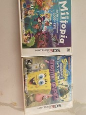 Nintendo 3DS Miitopia and SpongeBob Game Case - EMPTY INSIDE NO GAME