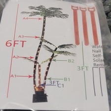6FT Solar Palm Tree Lights Outdoor LED Decorative Yard Patio Stakes Garden