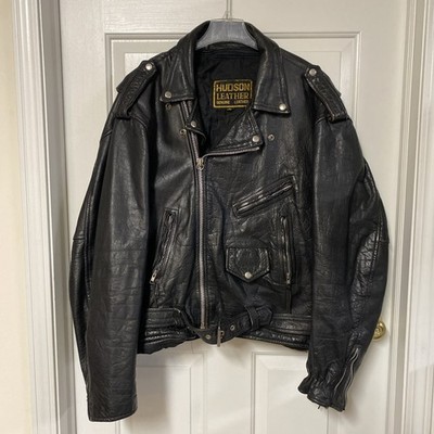 Vintage Harley Davidson Leather Jacket Black Hudson Leather Men s 54 XL READ