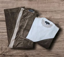 Tuta In Ciniglia Donna OVS Taglia M/L Marrone Bianco E Panna