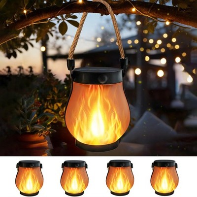 4 Pack Gen2 Solar Lanterns Outdoor Waterproof, Solar Lantern with Dancing Fla...