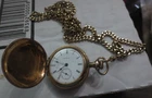 Elgin 6s Gold Filled Hunter Case Pocket Watch with 12k Gold Filled chain