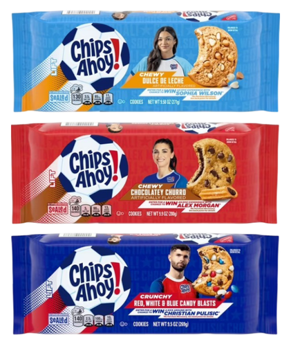 1 of Each - CHIPS AHOY! World Cup Cookies - Dulce De Leche, Churro, RWB