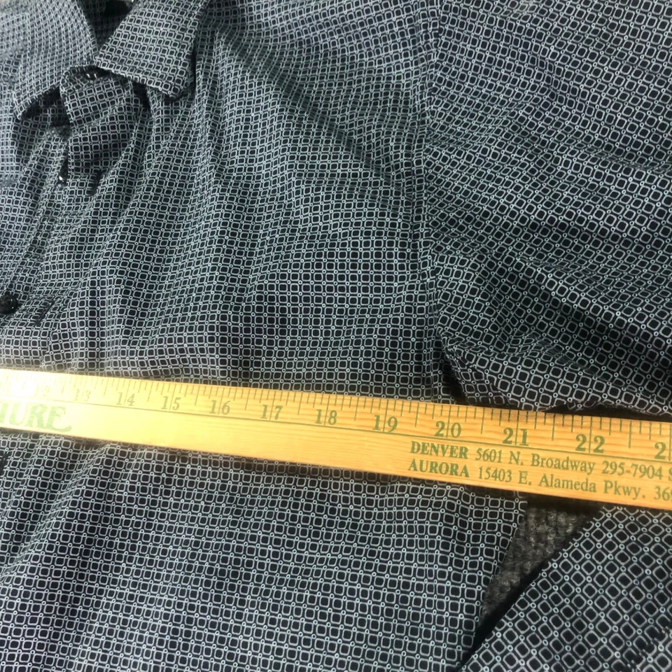 Apt. 9 Shirt Men's  Plaid Cotton Blend Long Sleeve  Button Front Black/Blue M - Image 3 of 4