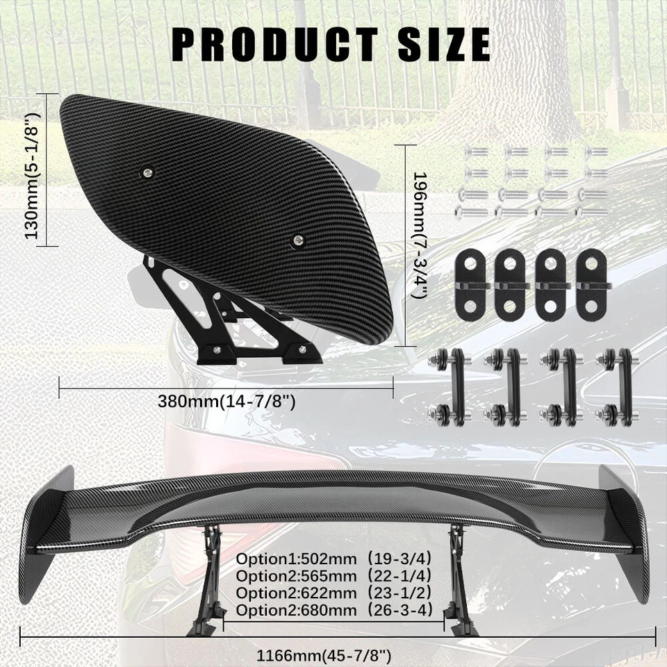 For Nissan Altima Maxima 46" Car Rear Trunk Spoiler Racing Wing GT-Style Carbon - Image 3 of 4