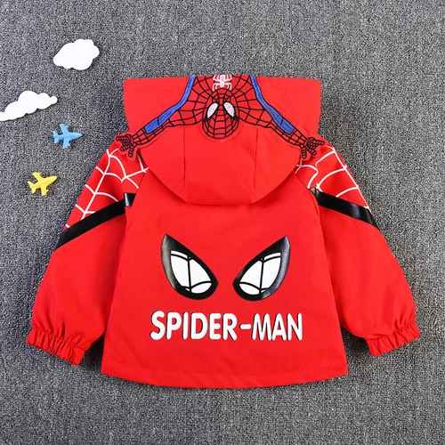 Spiderman Windbreaker Jacket Boys Childrens Hooded Thin Jacket Christmas Gifts - Picture 6 of 31