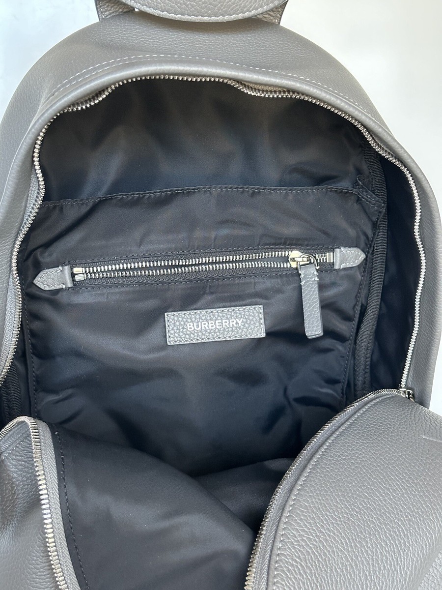 Burberry Abbeydale Leather Logo Backpack Charcoal Grey  display picture 2