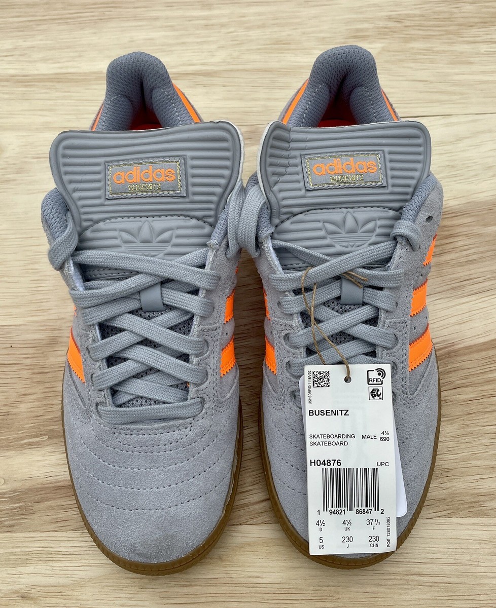Adidas Busenitz HO4876 Halo Silver With Signal Orange Stripes Gum