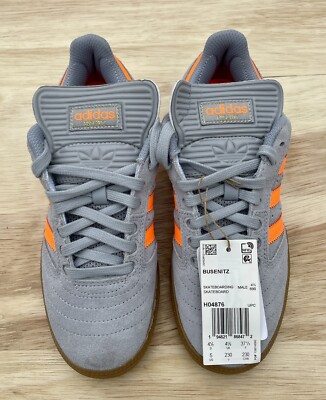 Adidas Busenitz HO4876 Halo Silver With Signal Orange Stripes Gum