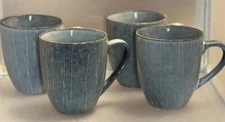Project 62 Solene Stoneware Coffee Mug Set of 4 Slate Gray w/White Lines 15oz