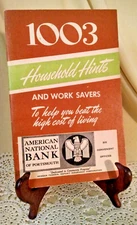 1003 HOUSEHOLD HINTS WORK SAVERS AMERICAN NTL BANK PORTSMOUTH VA 1959 LOCAL INT.