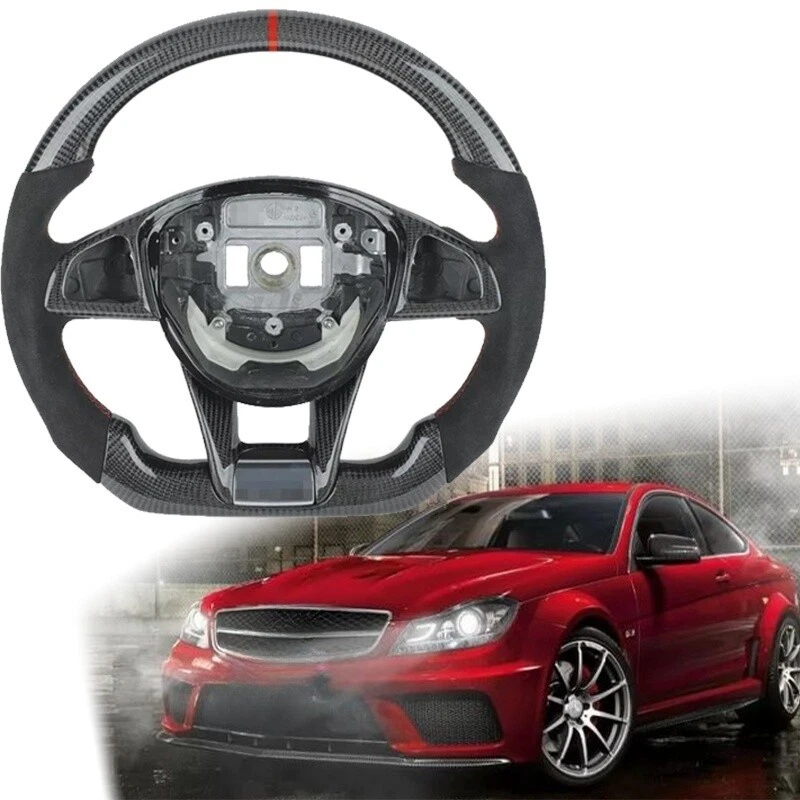 Volante de fibra de carbono para Mercedes-Benz SLC43 CLA45 GLE43 SL63 AMG Foto 2 de 4