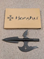 Honshu Halberd Spear, UC3503 Steel, Black Oxide Coating, Cross Cutout Image