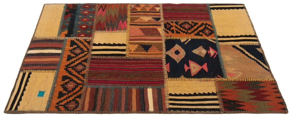 Kelim Patchwork Handgewebter 130x83 cm-Perserteppich,Rug,Orient,kilim,Carpet - Bild 4 von 4