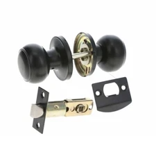 6PK Probrico Matte Black Passage Door Knobs Keyless for Hallway, Closet, Laundry