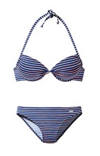 Bikini Sunseeker bikini push up coppa A blu a righe taglia 36 38 40
