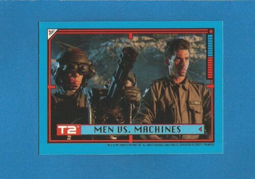 Men vs Machines 1991 Topps Terminator 2 Judgment Day Sticker Movie #7 (NM+) - Picture 1 of 2