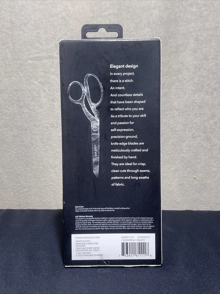 Gingher 8” Serrated Knife-Edge Dressmaker Shears NEW 8 Inch Scissors - Image 2 of 4