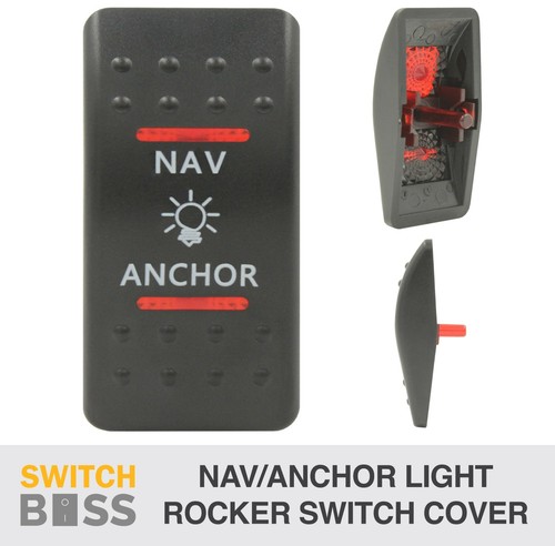 Rocker Switch Cover Only NAV / ANCHOR LIGHT suit Red LED Marine Boat ...
