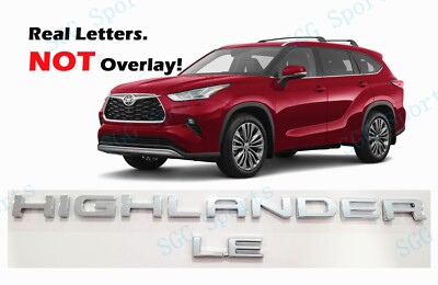2PC Chrome Rear HIGHLANDER LE Letter Emblem Fit For 2020+Toyota Highlander
