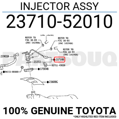 2371052010 Genuine Toyota INJECTOR ASSY 23710-52010 | eBay