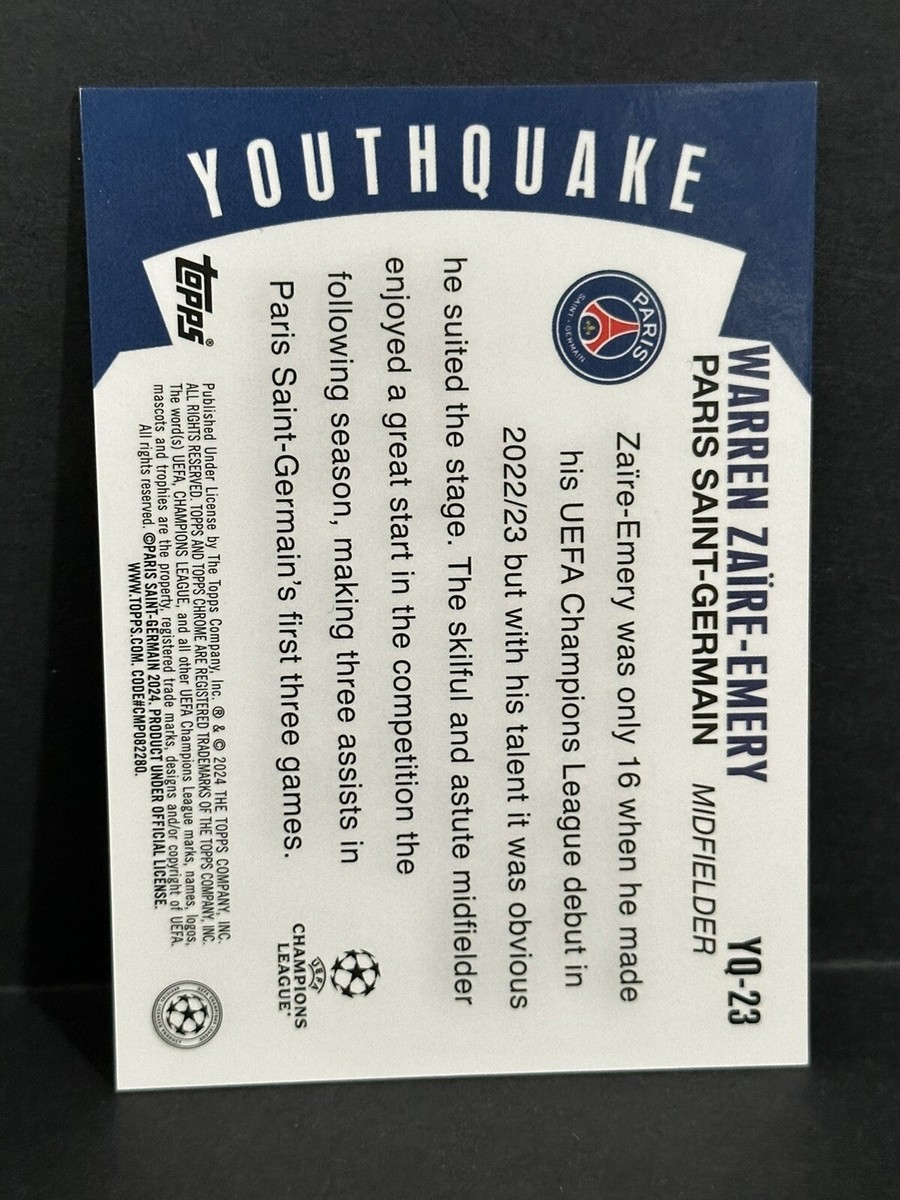 Carte Warren Zaïre-Emery PSG - But 92e Minute - Futera Gold 2023 - 17/112