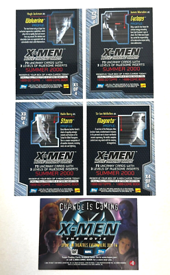 2000 X-Men The Movie Promo Card Set X1-X4 and #0 Movie Theater