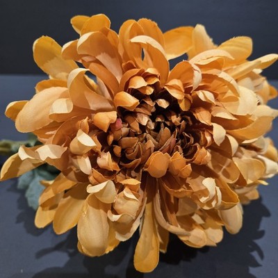 5 Stems Pottery Barn Faux Rust Mums Retired Flowers Bloom Bouquet Bundle 25'' 