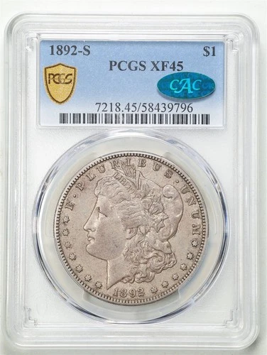 1892-S $1 Morgan Silver Dollar XF45 PCGS CAC 58439796