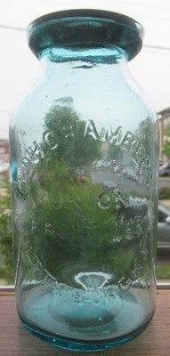 Sparkling A&D H Chambers Union Pittsburgh PA Quart Mason Fruit Canning Jar w Lid