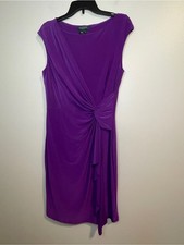 Ralph Lauren Purple Knot-Front Midi Dress