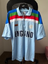 ENGLAND CRICKET TEAM WORLD CUP 1992 WOBENSON & HEDGES VINTAGE SHIRT JERSEY sz L