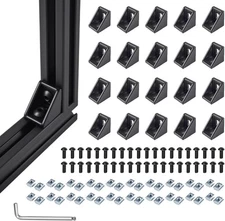 20 Sets 2020 Aluminum Extrusion T Slot Corner Bracket 20 Series Extruded Hard...