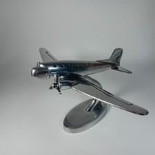 Vintage Aluminium Aircraft Desk Ornament Douglas C-47 Dakota
